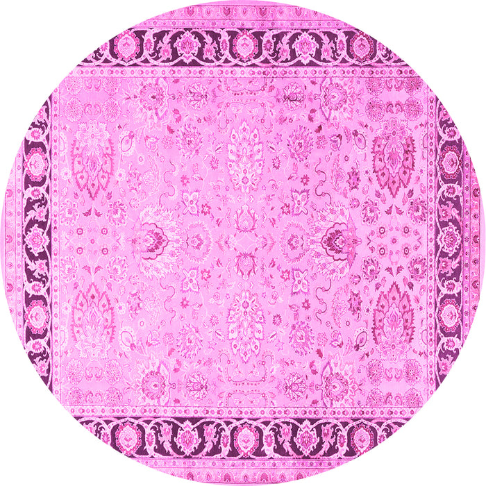Round Persian Pink Traditional Rug, tr3295pnk