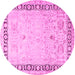 Round Persian Pink Traditional Rug, tr3295pnk