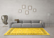 Machine Washable Persian Yellow Traditional Rug in a Living Room, wshtr3295yw