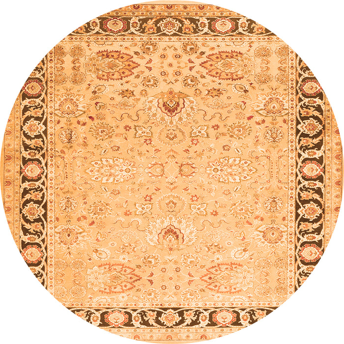 Machine Washable Persian Orange Traditional Area Rugs, wshtr3295org