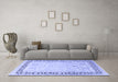 Machine Washable Persian Blue Traditional Rug in a Living Room, wshtr3295blu