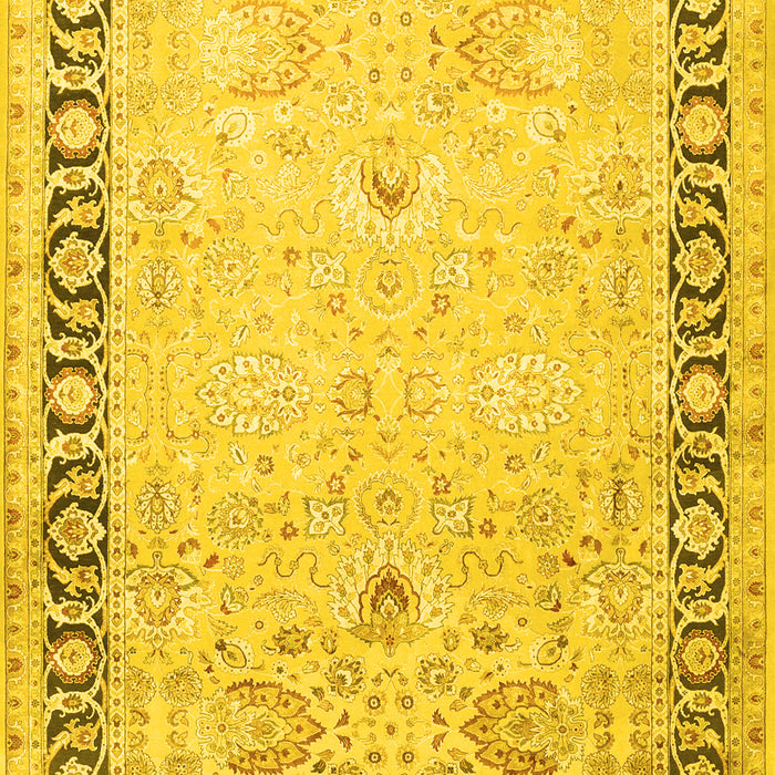 Machine Washable Persian Yellow Traditional Rug, wshtr3295yw