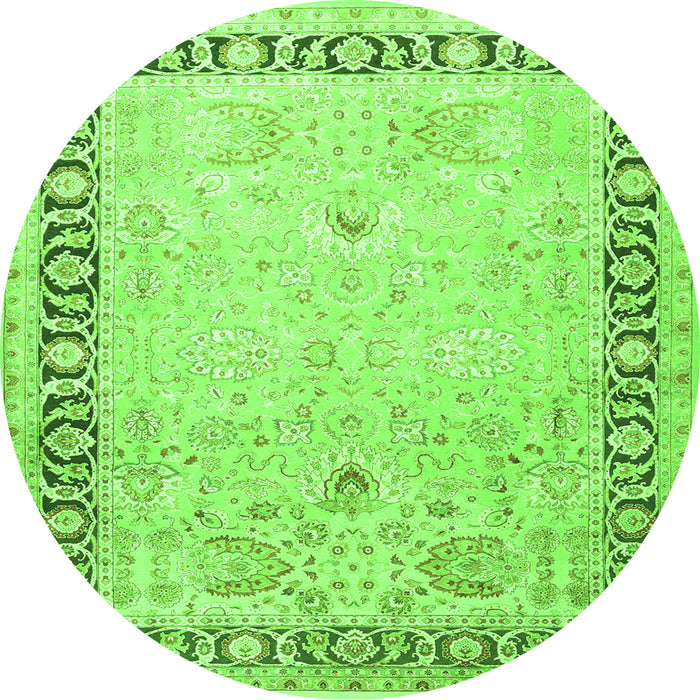 Machine Washable Persian Green Traditional Area Rugs, wshtr3295grn