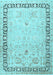 Machine Washable Persian Light Blue Traditional Rug, wshtr3295lblu