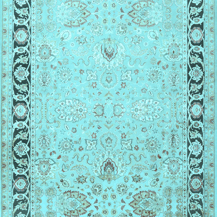 Machine Washable Persian Light Blue Traditional Rug, wshtr3295lblu