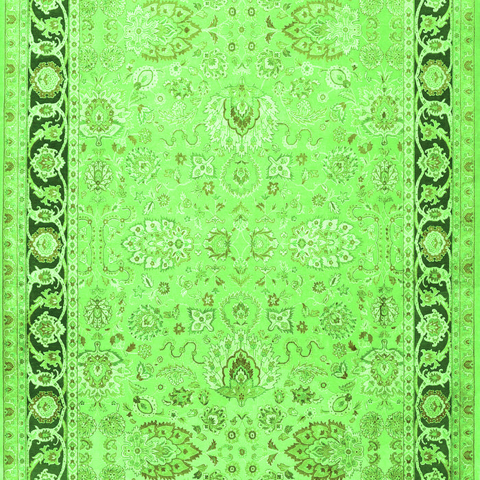 Serging Thickness of Machine Washable Persian Green Traditional Area Rugs, wshtr3295grn