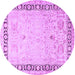 Round Persian Purple Traditional Rug, tr3295pur