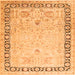 Round Machine Washable Persian Orange Traditional Area Rugs, wshtr3295org