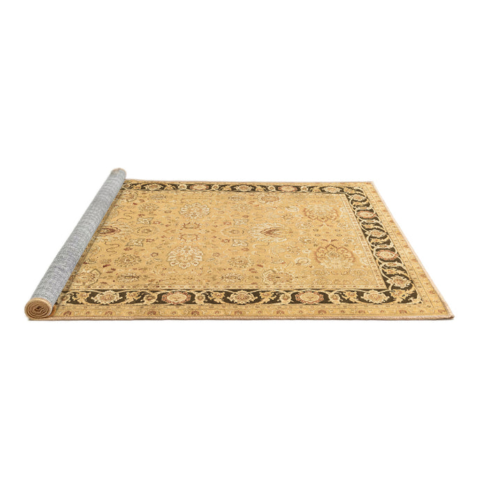 Sideview of Machine Washable Persian Brown Traditional Rug, wshtr3295brn