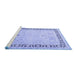 Sideview of Machine Washable Persian Blue Traditional Rug, wshtr3295blu