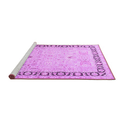 Sideview of Machine Washable Persian Purple Traditional Area Rugs, wshtr3295pur