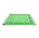 Sideview of Machine Washable Persian Emerald Green Traditional Area Rugs, wshtr3295emgrn