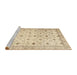 Sideview of Machine Washable Traditional Khaki Gold Rug, wshtr3296