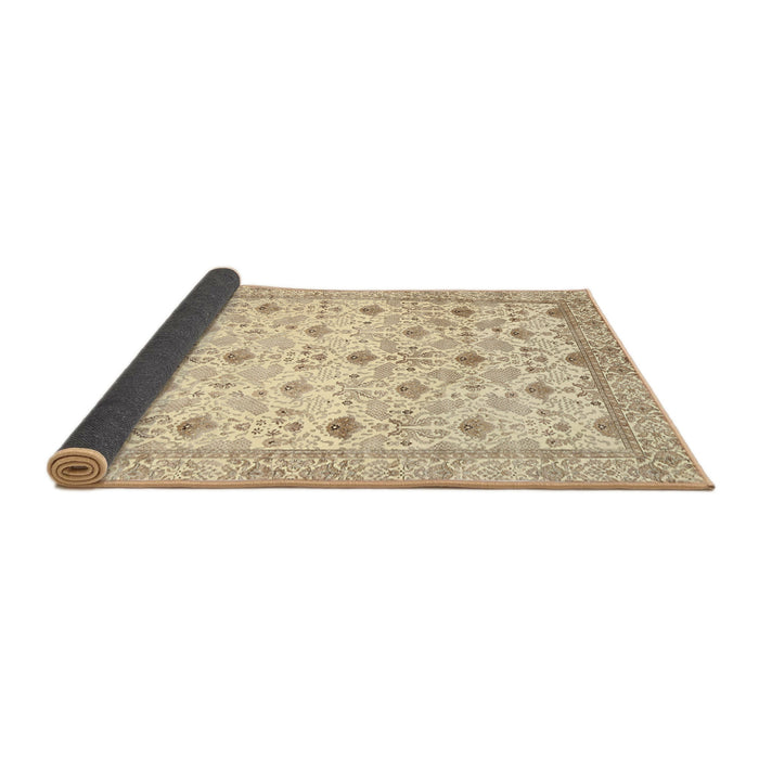 Sideview of Traditional Khaki Gold Persian Rug, tr3296