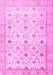 Machine Washable Persian Pink Traditional Rug, wshtr3296pnk