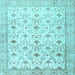 Square Persian Light Blue Traditional Rug, tr3296lblu