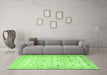 Machine Washable Persian Green Traditional Area Rugs in a Living Room,, wshtr3296grn