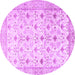 Round Persian Purple Traditional Rug, tr3296pur