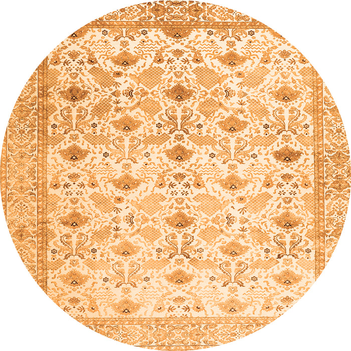 Machine Washable Persian Orange Traditional Area Rugs, wshtr3296org