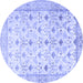 Round Persian Blue Traditional Rug, tr3296blu