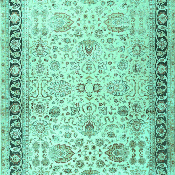 Machine Washable Persian Turquoise Traditional Area Rugs, wshtr3297turq