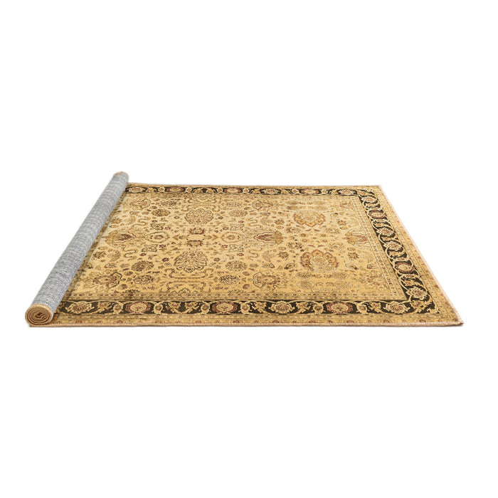 Sideview of Machine Washable Persian Brown Traditional Rug, wshtr3297brn