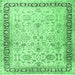 Square Machine Washable Persian Emerald Green Traditional Area Rugs, wshtr3297emgrn