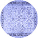 Round Persian Blue Traditional Rug, tr3297blu