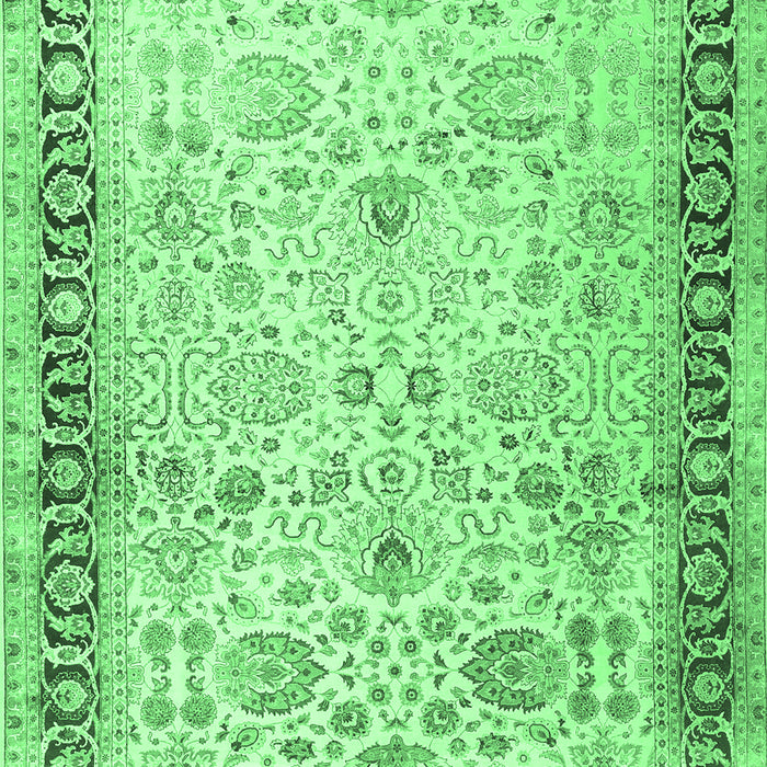 Machine Washable Persian Emerald Green Traditional Area Rugs, wshtr3297emgrn