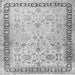 Round Machine Washable Persian Gray Traditional Rug, wshtr3297gry