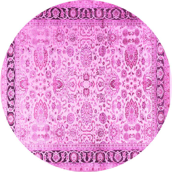 Round Persian Pink Traditional Rug, tr3297pnk