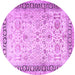 Round Persian Purple Traditional Rug, tr3297pur