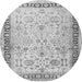 Machine Washable Persian Gray Traditional Rug, wshtr3297gry