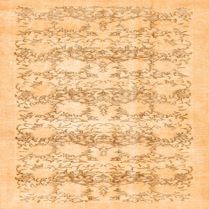 Round Machine Washable Persian Orange Traditional Area Rugs, wshtr3298org