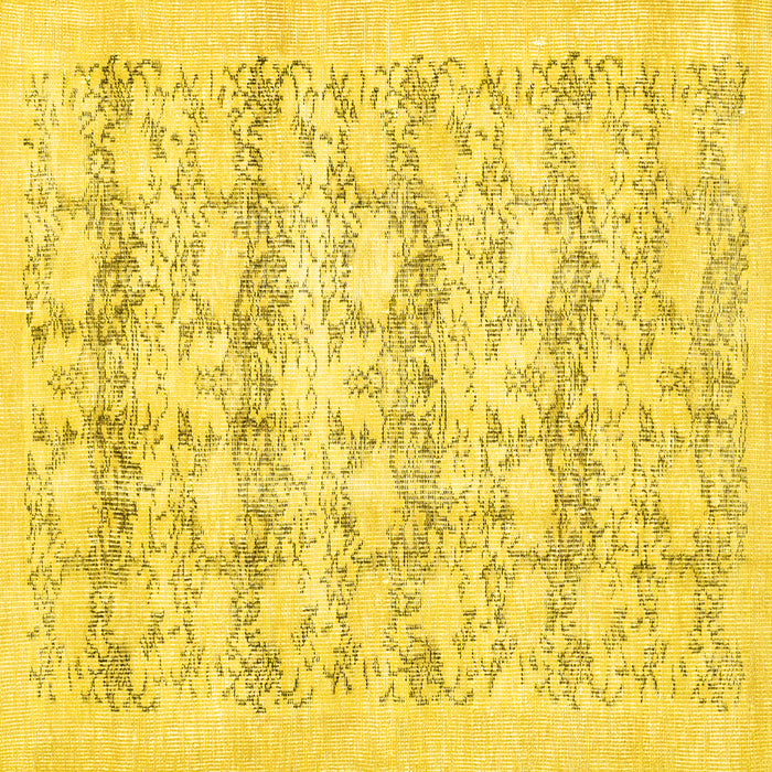 Square Machine Washable Persian Yellow Traditional Rug, wshtr3298yw