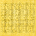 Square Machine Washable Persian Yellow Traditional Rug, wshtr3298yw