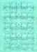 Machine Washable Persian Turquoise Traditional Area Rugs, wshtr3298turq