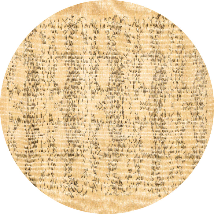 Round Persian Brown Traditional Rug, tr3298brn