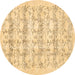 Round Persian Brown Traditional Rug, tr3298brn