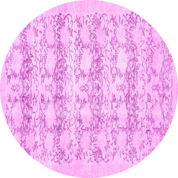 Round Machine Washable Persian Pink Traditional Rug, wshtr3298pnk