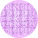 Round Machine Washable Persian Purple Traditional Area Rugs, wshtr3298pur