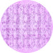 Round Persian Purple Traditional Rug, tr3298pur