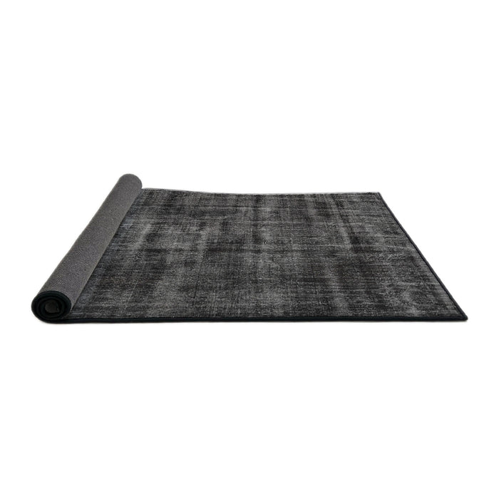 Sideview of Traditional Charcoal Black Persian Rug, tr3299
