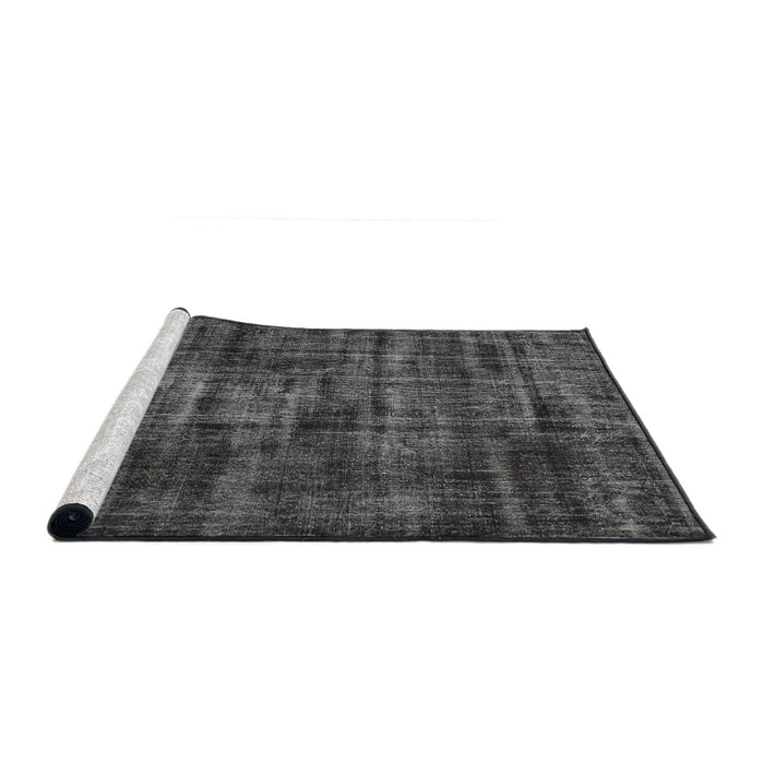 Sideview of Machine Washable Traditional Charcoal Black Rug, wshtr3299