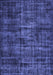 Machine Washable Persian Blue Bohemian Rug, wshtr3299blu