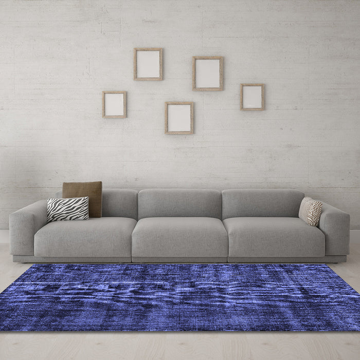 Machine Washable Persian Blue Bohemian Rug in a Living Room, wshtr3299blu