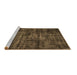 Sideview of Machine Washable Persian Brown Bohemian Rug, wshtr3299brn