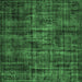 Square Machine Washable Persian Emerald Green Bohemian Area Rugs, wshtr3299emgrn