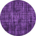 Round Persian Purple Bohemian Rug, tr3299pur