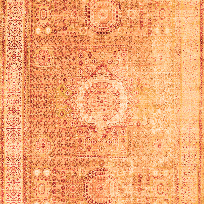 Serging Thickness of Machine Washable Persian Orange Traditional Area Rugs, wshtr329org
